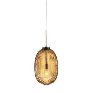 Ribbed Ball Glass Pendant Lamps