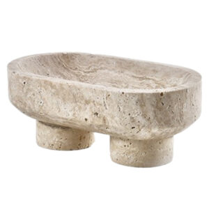 Oval Brown Marble Fruit Bowl