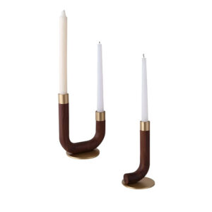Letter J Wooden Candle Holder