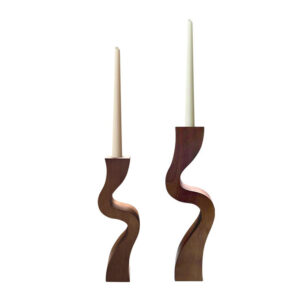 Wavy Style Wood Candle Holder