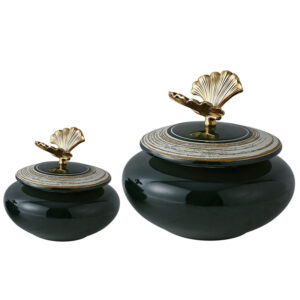 Green Ceramic Storage Box