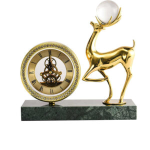 Brass Deer Desktop Clock