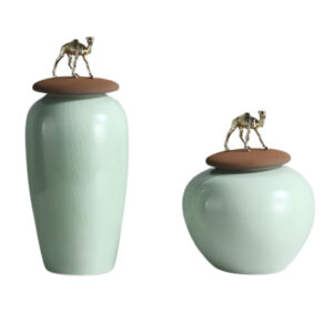 Green Ceramic Tea Canister