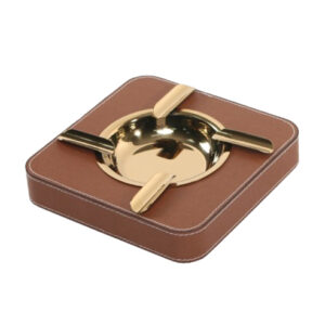 Golden Leather Ashtray
