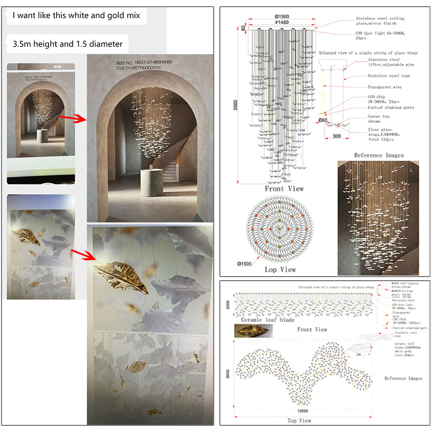 Custom Installation of Ultra-Large Art Glass Chandeliers in Qatar Villa