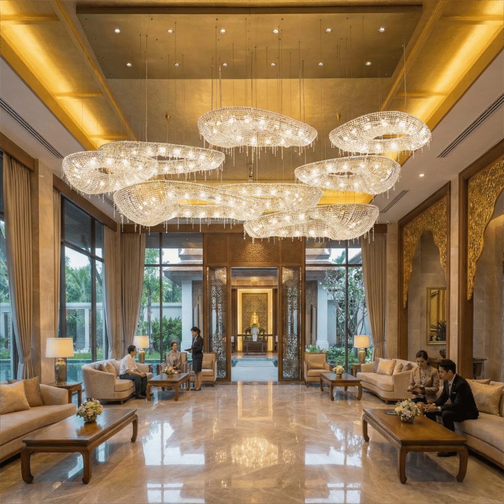 Giant Custom Chandelier Illuminates Thailand’s Luxury Sales Gallery