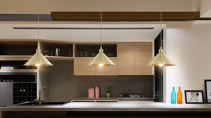 2.Simple Brass Pendant Lights