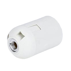 E27 (ES) Bare-Type Plastic Snap-In Lampholder with Aluminum Contact Thread