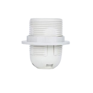 E27 (ES) Full Thread Plastic Snap-In Lampholder with Aluminum Contact Thread