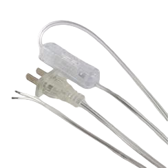 Transparent Button Switch Cord(Flat Plug)