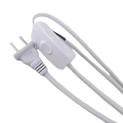 White Button Switch Cord(Flat Plug)